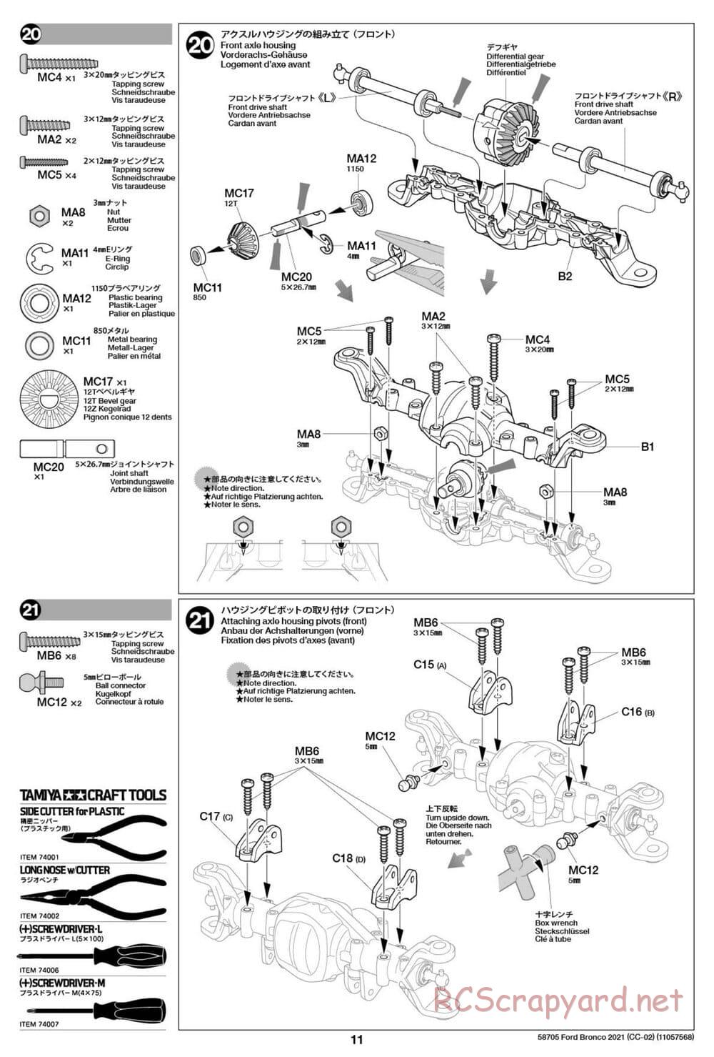 Tamiya - Ford Bronco 2021 - CC-02 Chassis - Manual - Page 11