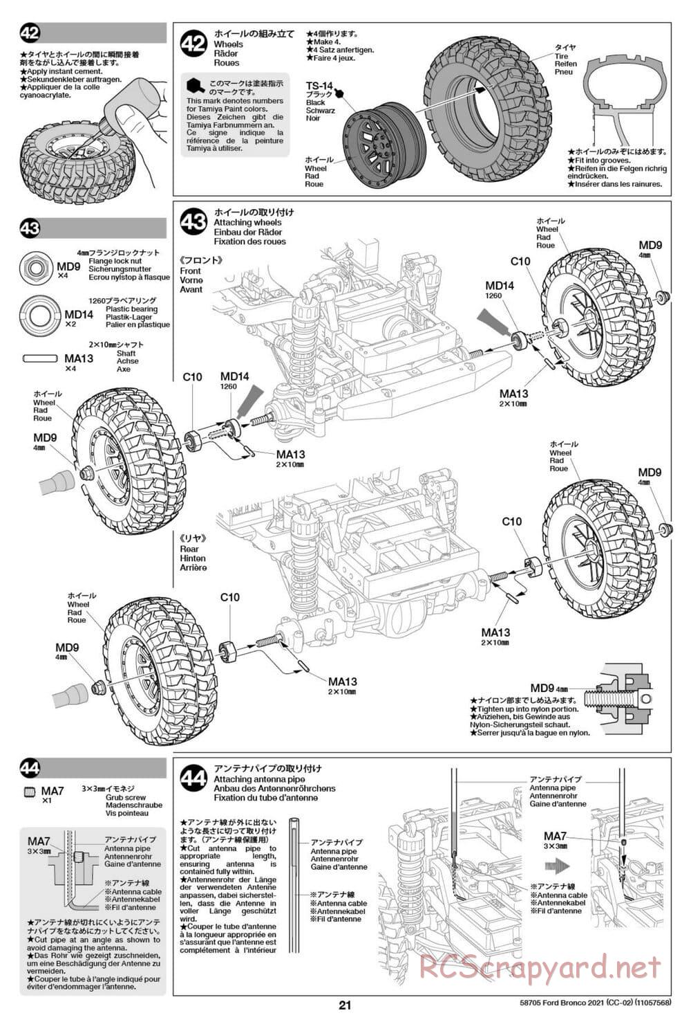 Tamiya - Ford Bronco 2021 - CC-02 Chassis - Manual - Page 21