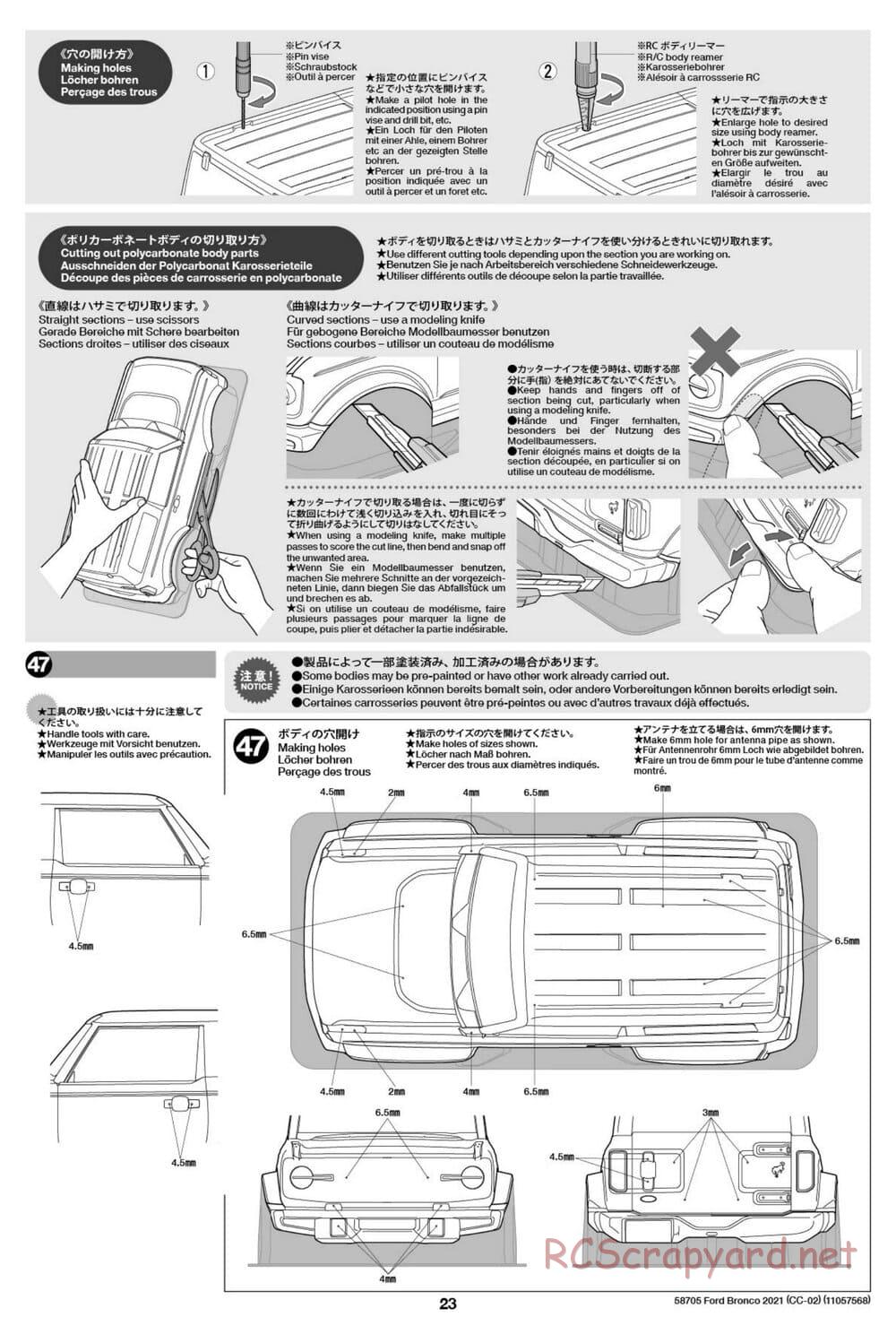 Tamiya - Ford Bronco 2021 - CC-02 Chassis - Manual - Page 23