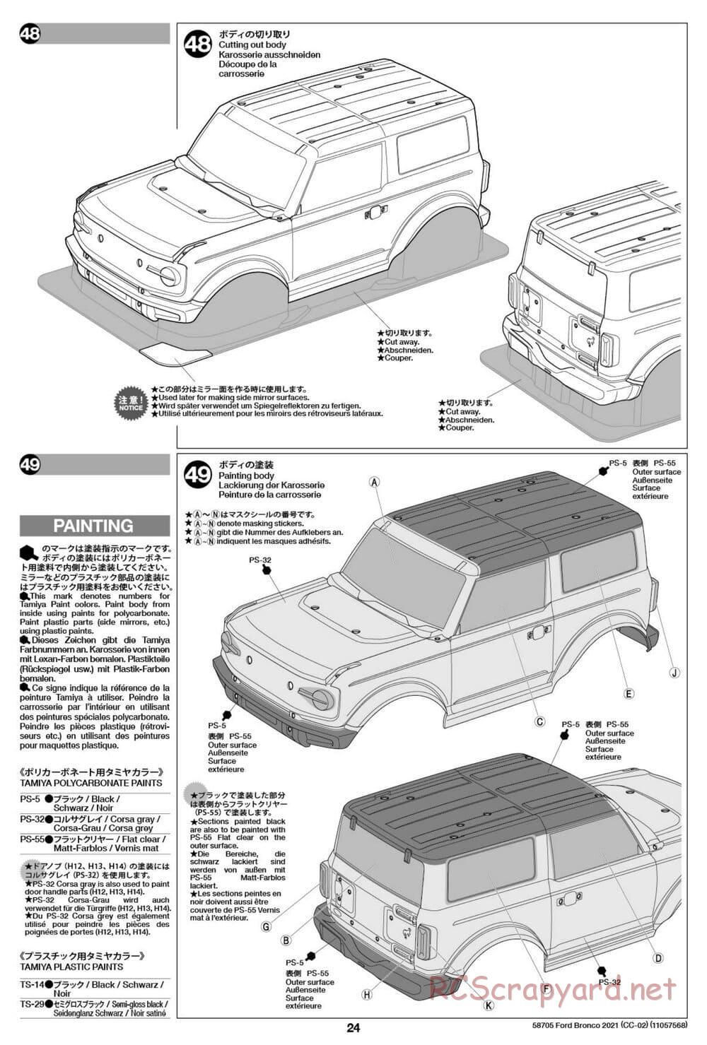 Tamiya - Ford Bronco 2021 - CC-02 Chassis - Manual - Page 24