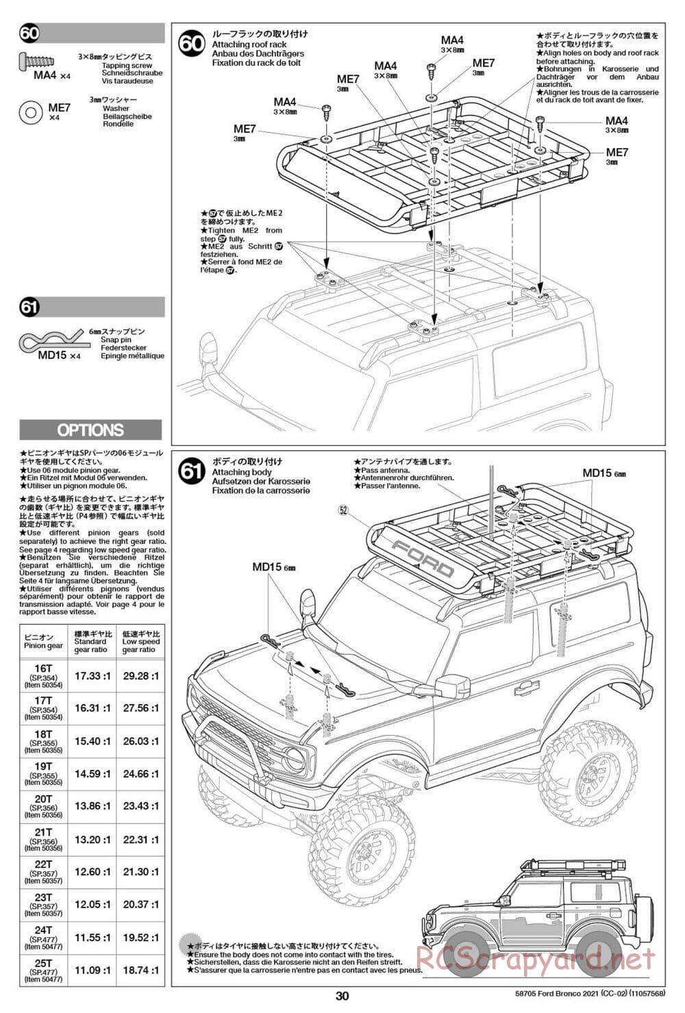 Tamiya - Ford Bronco 2021 - CC-02 Chassis - Manual - Page 30