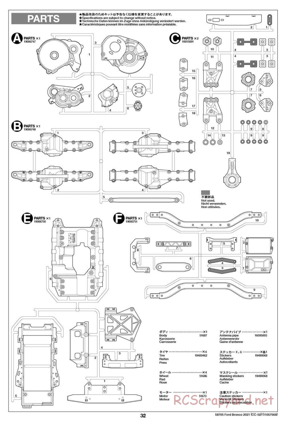 Tamiya - Ford Bronco 2021 - CC-02 Chassis - Manual - Page 32