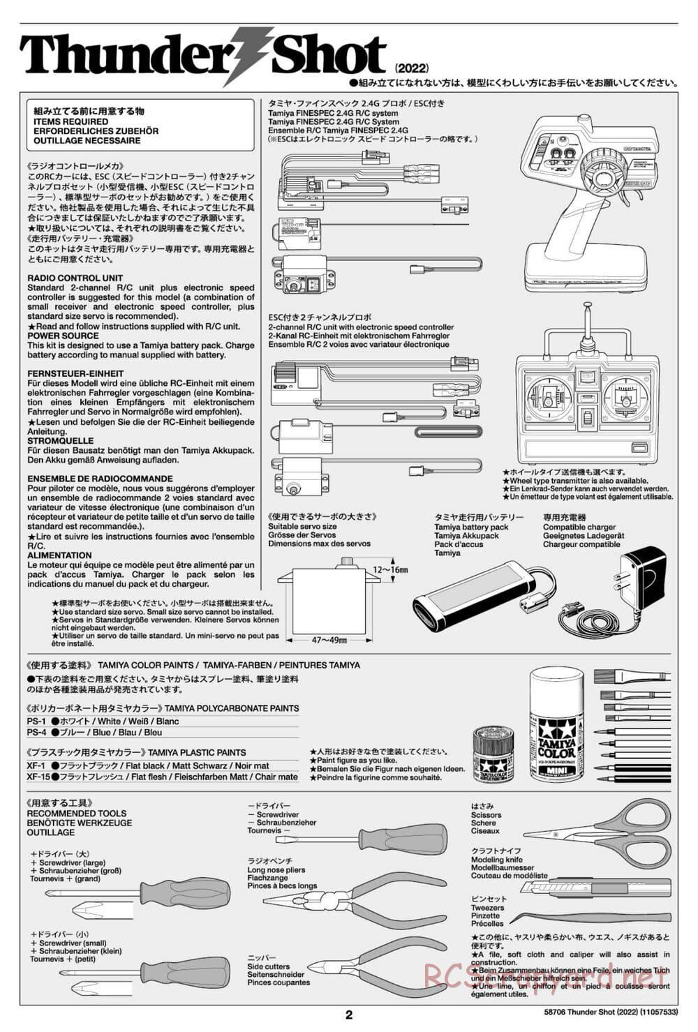 Tamiya - Thunder Shot (2022) - TS1/TS2 Chassis - Manual - Page 2