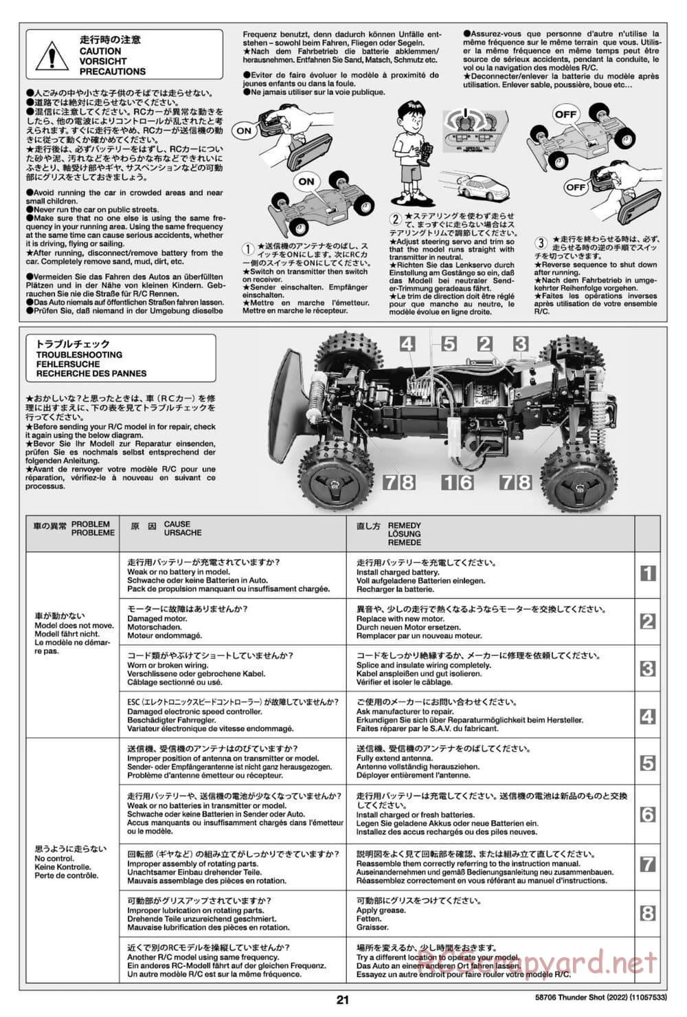 Tamiya - Thunder Shot (2022) - TS1/TS2 Chassis - Manual - Page 21