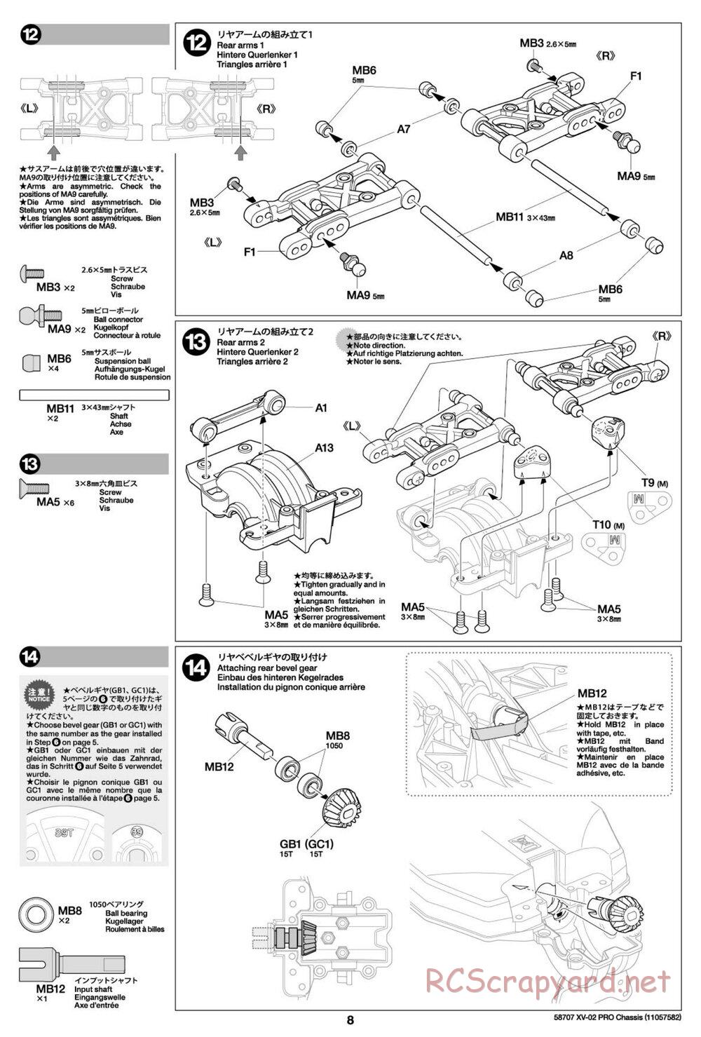 Tamiya - XV-02 Pro Chassis - Manual - Page 8