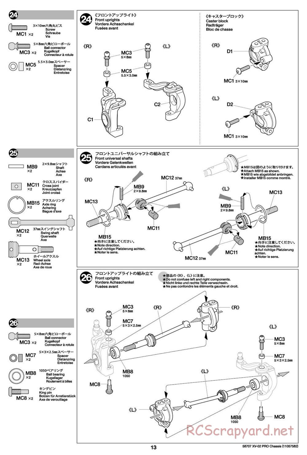 Tamiya - XV-02 Pro Chassis - Manual - Page 13