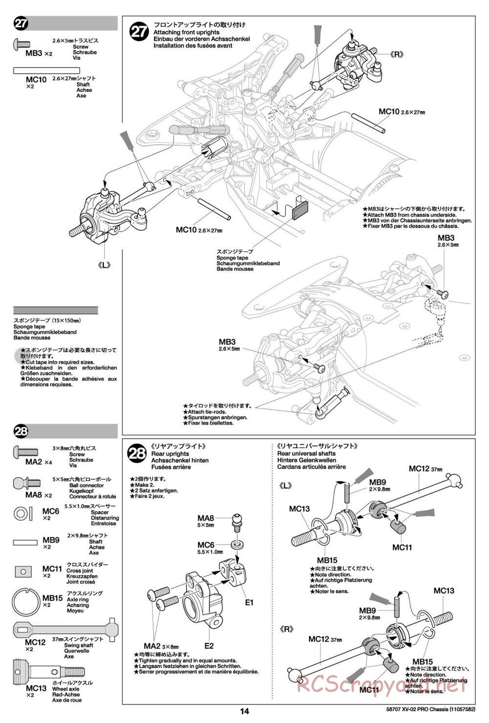 Tamiya - XV-02 Pro Chassis - Manual - Page 14