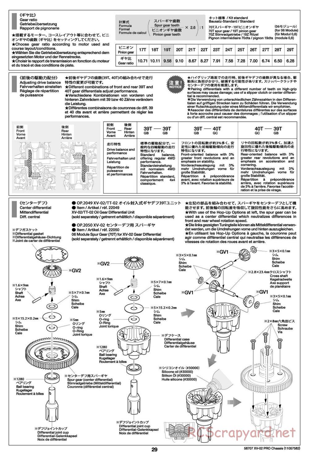 Tamiya - XV-02 Pro Chassis - Manual - Page 29