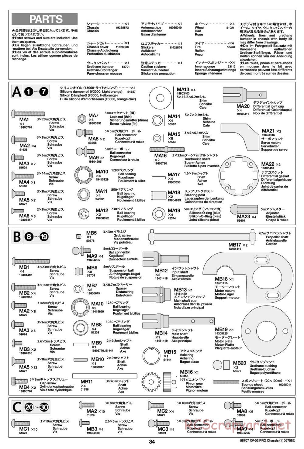 Tamiya - XV-02 Pro Chassis - Manual - Page 34