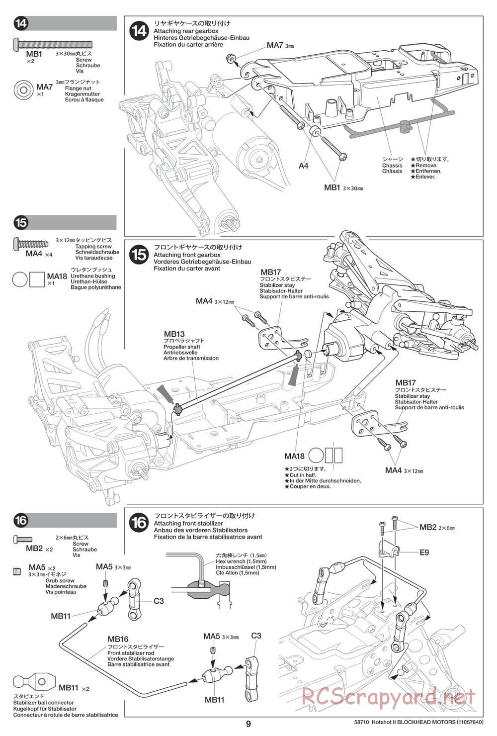 Tamiya - Hotshot II Blockhead Motors - HS Chassis - Manual - Page 9