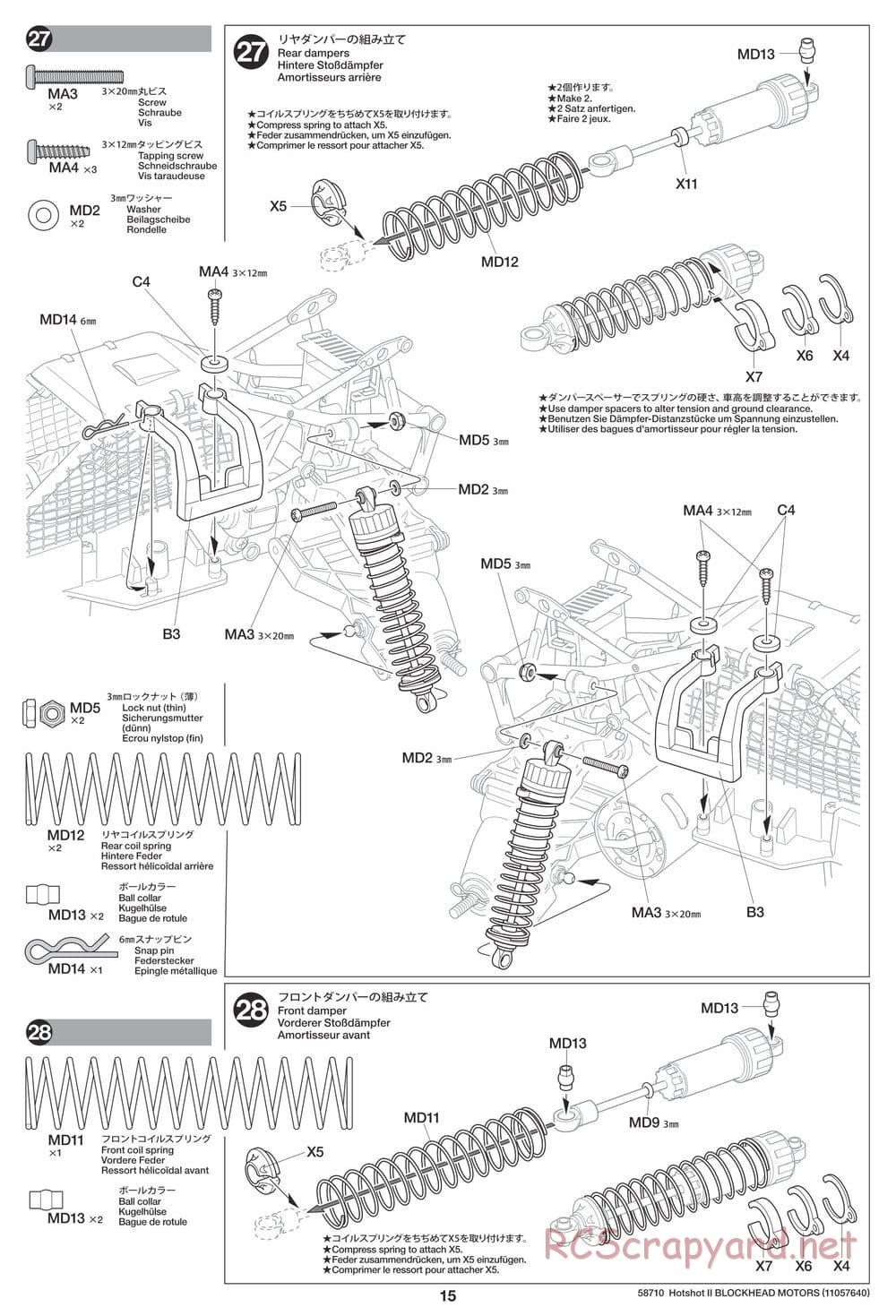 Tamiya - Hotshot II Blockhead Motors - HS Chassis - Manual - Page 15