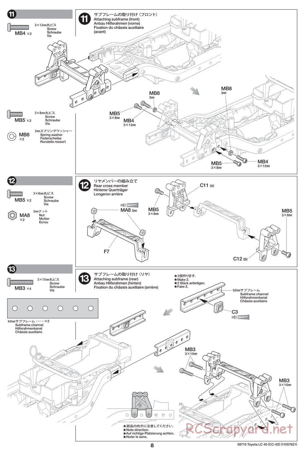 Tamiya - Toyota Land Cruiser 40 - CC-02 Chassis - Manual - Page 8