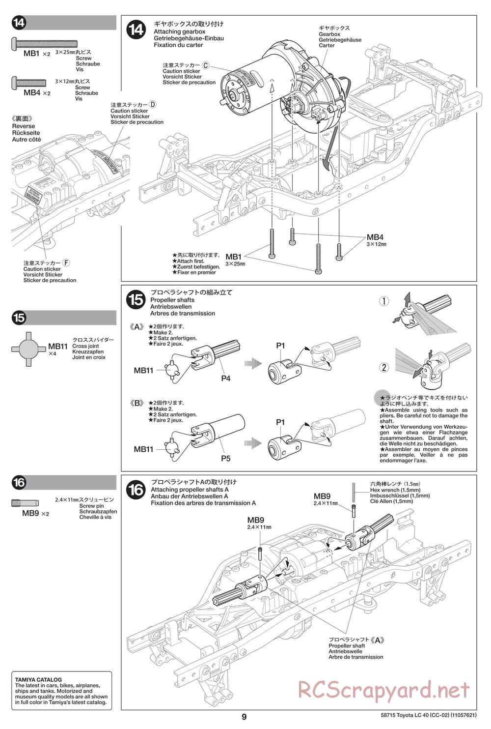 Tamiya - Toyota Land Cruiser 40 - CC-02 Chassis - Manual - Page 9