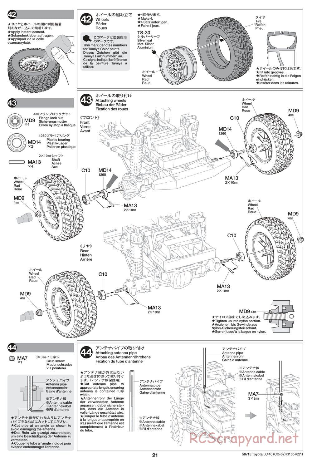 Tamiya - Toyota Land Cruiser 40 - CC-02 Chassis - Manual - Page 21