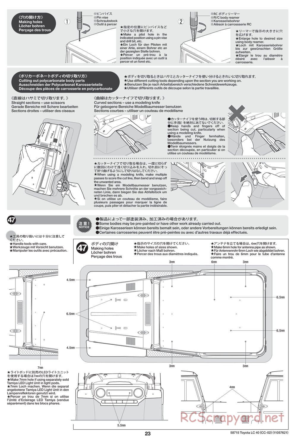 Tamiya - Toyota Land Cruiser 40 - CC-02 Chassis - Manual - Page 23