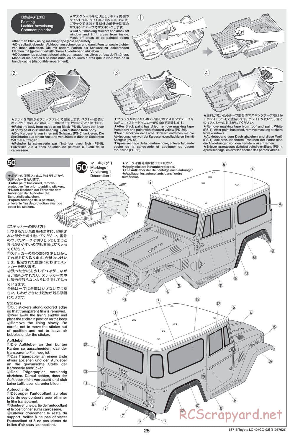 Tamiya - Toyota Land Cruiser 40 - CC-02 Chassis - Manual - Page 25