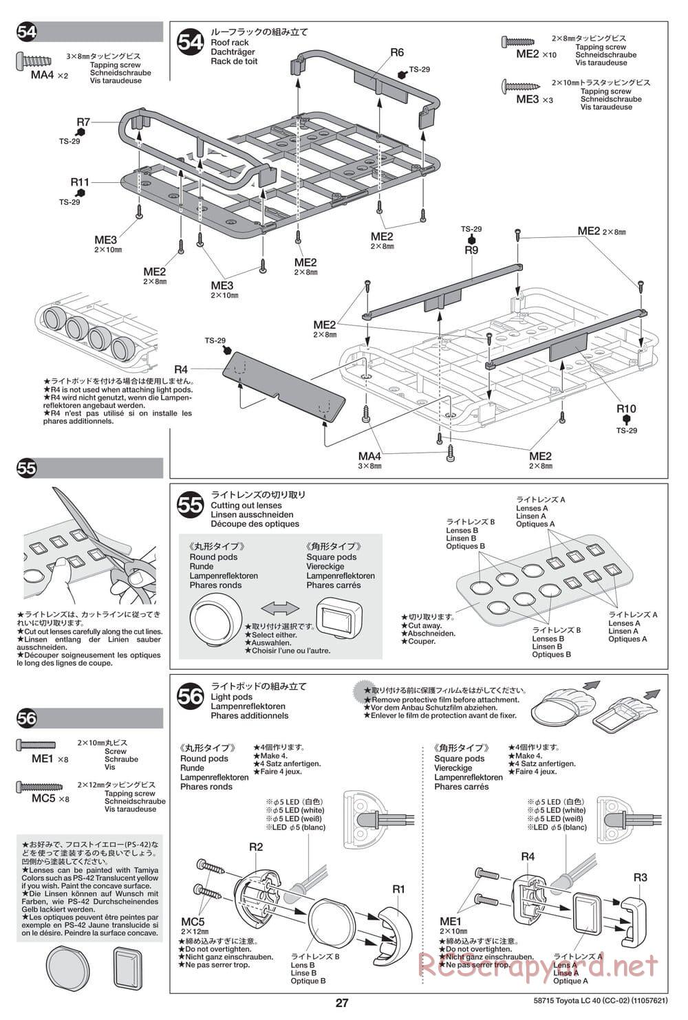 Tamiya - Toyota Land Cruiser 40 - CC-02 Chassis - Manual - Page 27