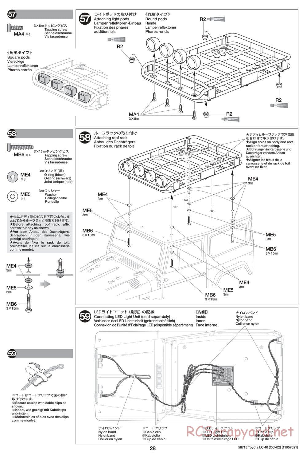 Tamiya - Toyota Land Cruiser 40 - CC-02 Chassis - Manual - Page 28