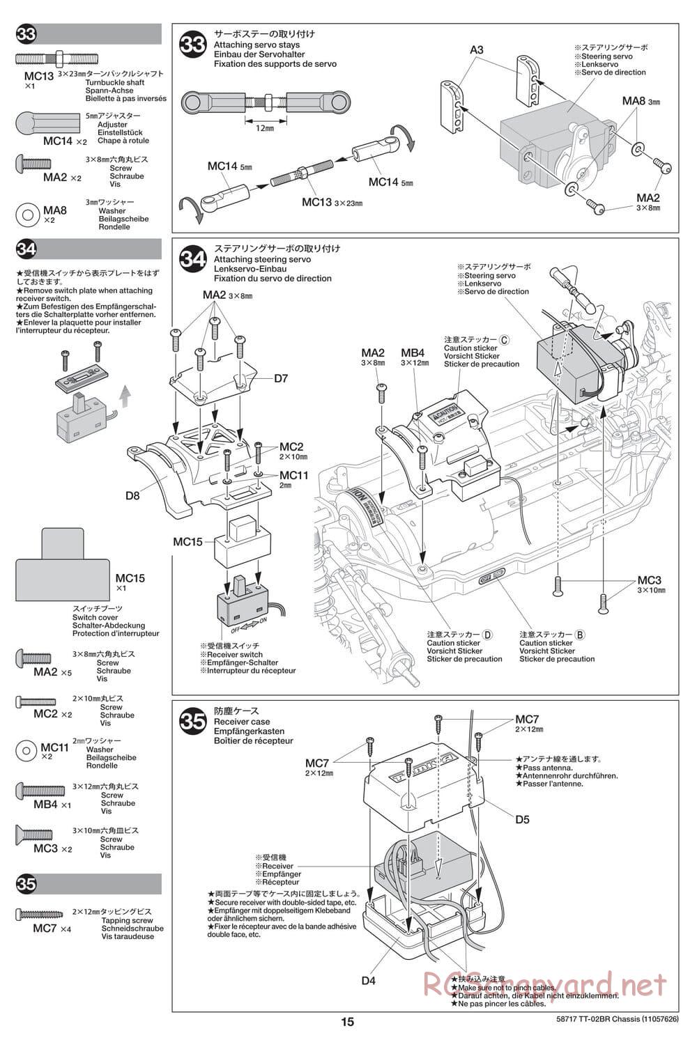 Tamiya - TT-02BR Chassis - Manual - Page 15