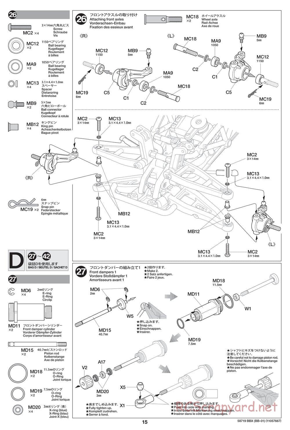 Tamiya - BBX - BB-01 Chassis - Manual - Page 15