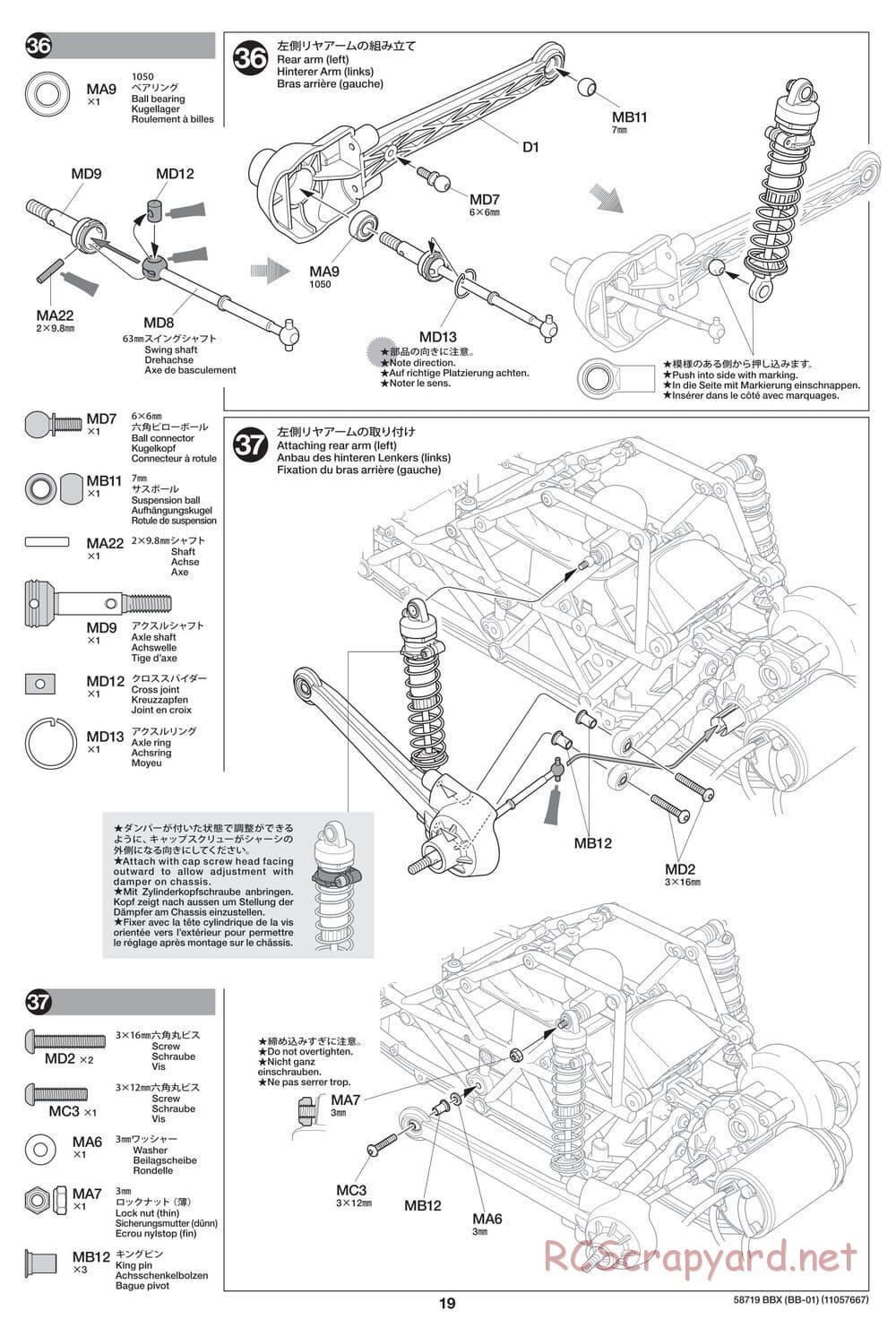 Tamiya - BBX - BB-01 Chassis - Manual - Page 19