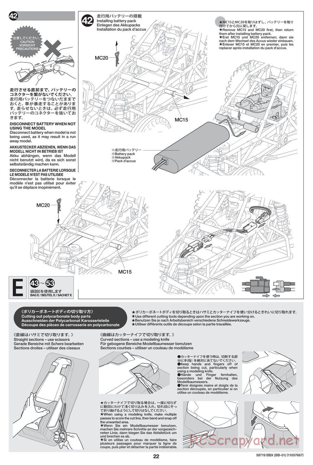 Tamiya - BBX - BB-01 Chassis - Manual - Page 22