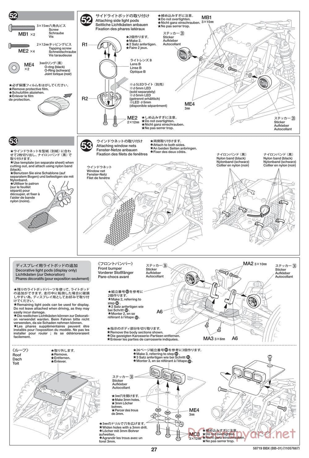 Tamiya - BBX - BB-01 Chassis - Manual - Page 27
