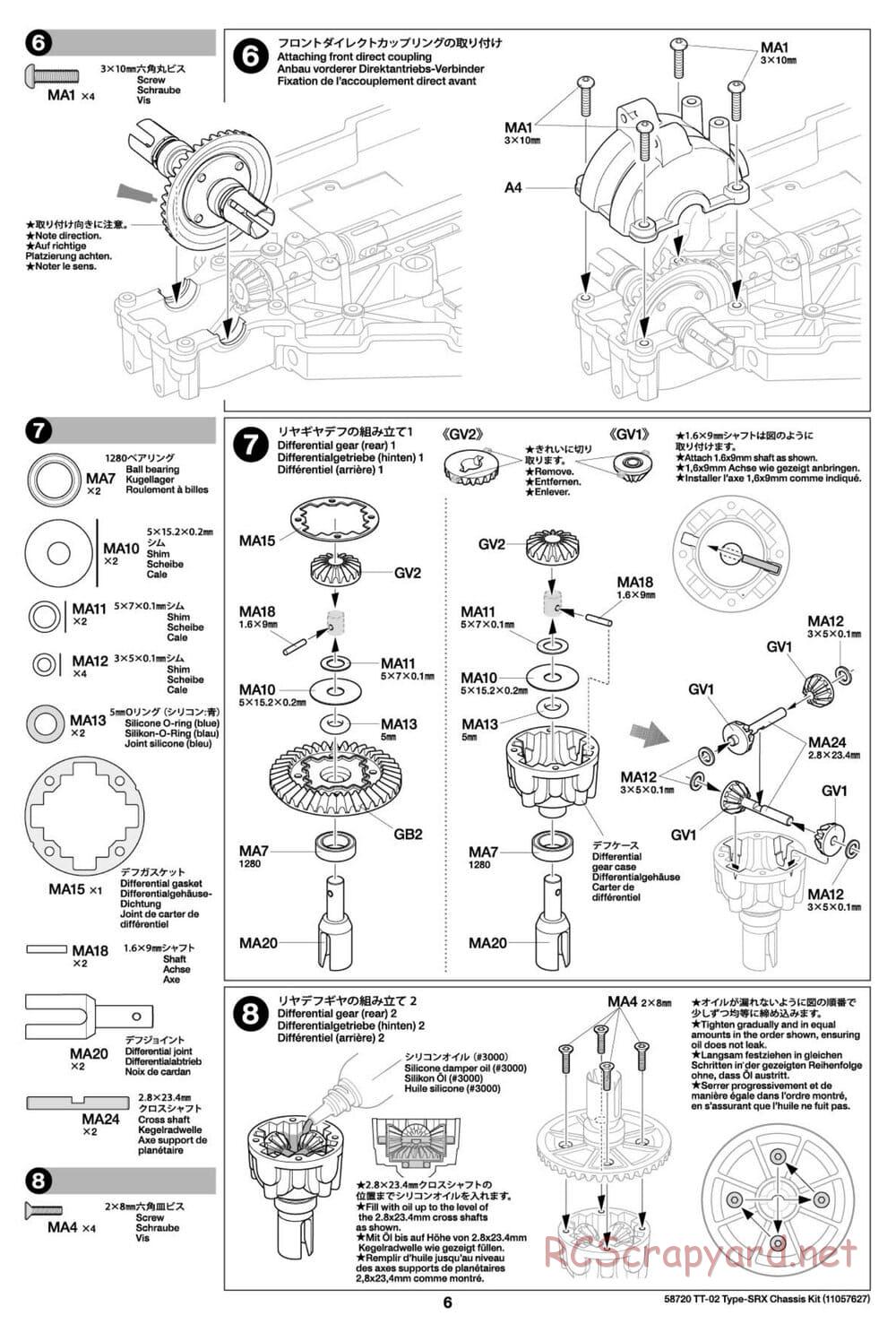Tamiya - TT-02 Type-SRX Chassis - Manual - Page 6
