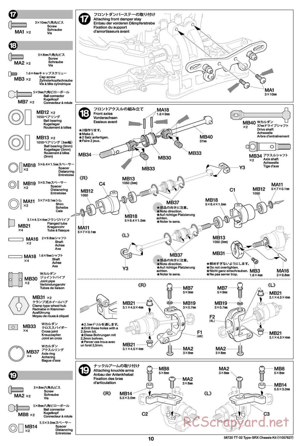 Tamiya - TT-02 Type-SRX Chassis - Manual - Page 10
