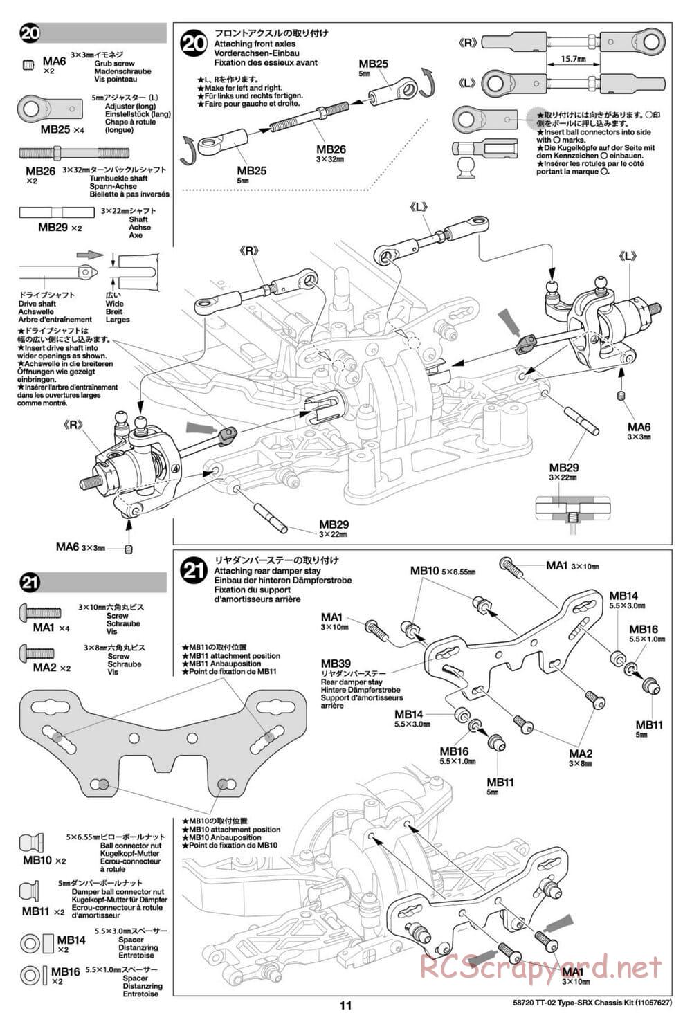 Tamiya - TT-02 Type-SRX Chassis - Manual - Page 11