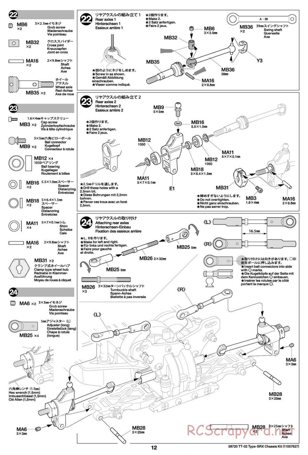Tamiya - TT-02 Type-SRX Chassis - Manual - Page 12