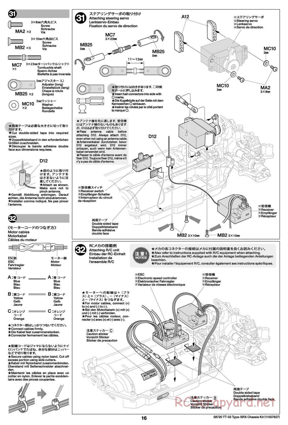 Tamiya - TT-02 Type-SRX Chassis - Manual - Page 16