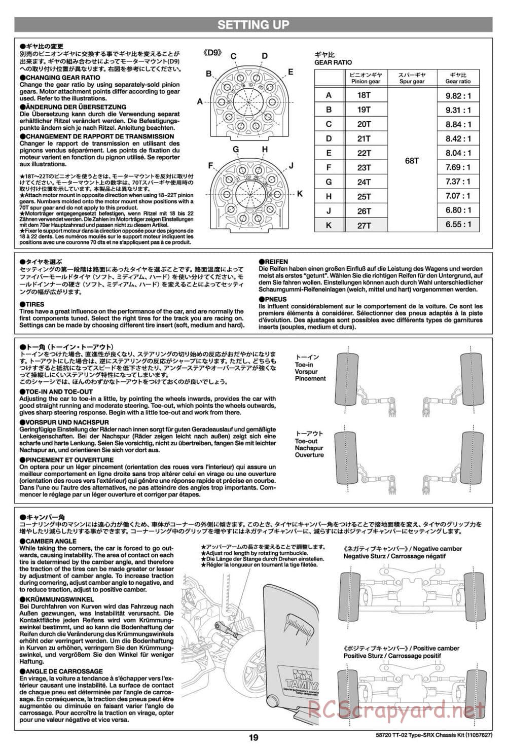 Tamiya - TT-02 Type-SRX Chassis - Manual - Page 19