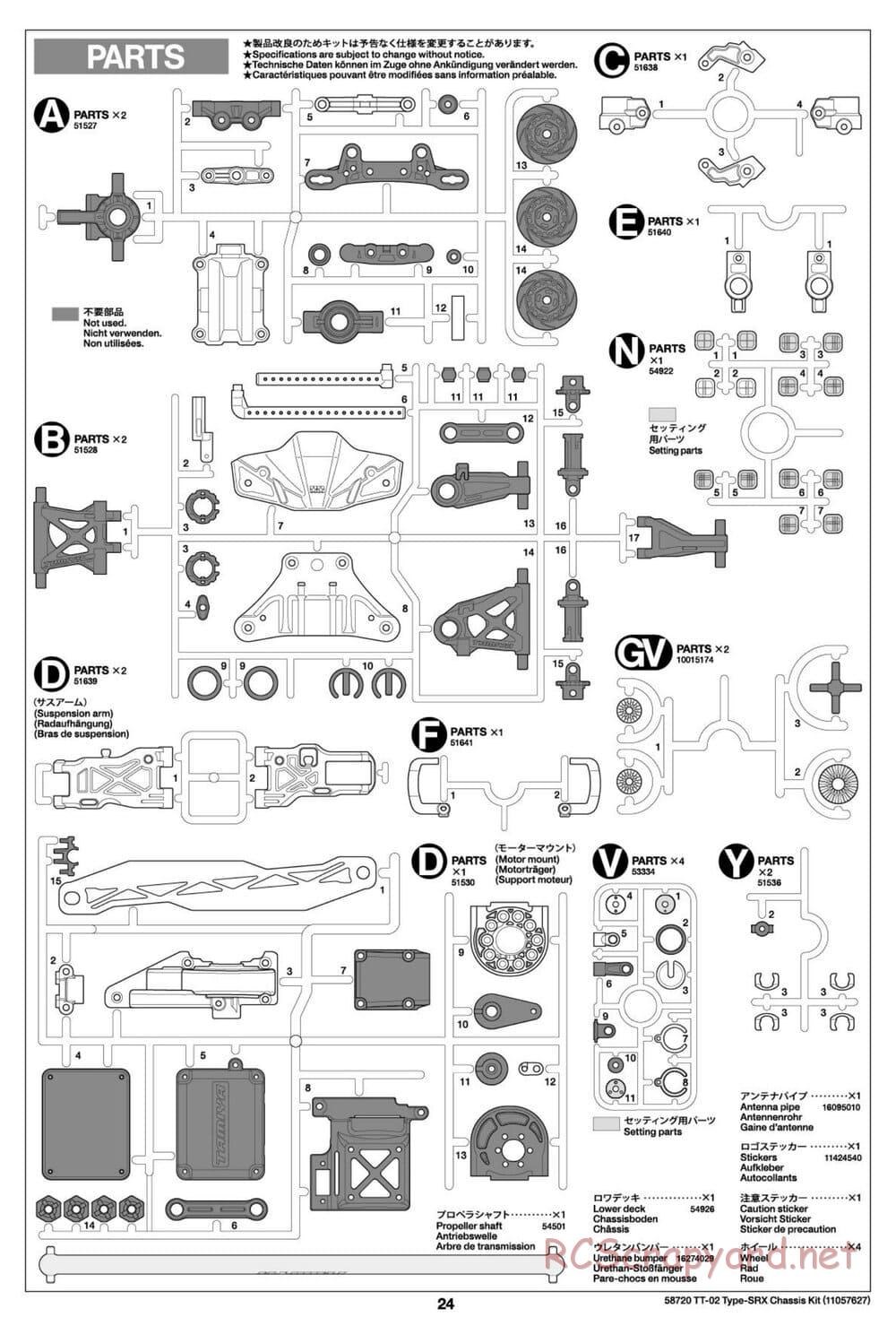 Tamiya - TT-02 Type-SRX Chassis - Manual - Page 24