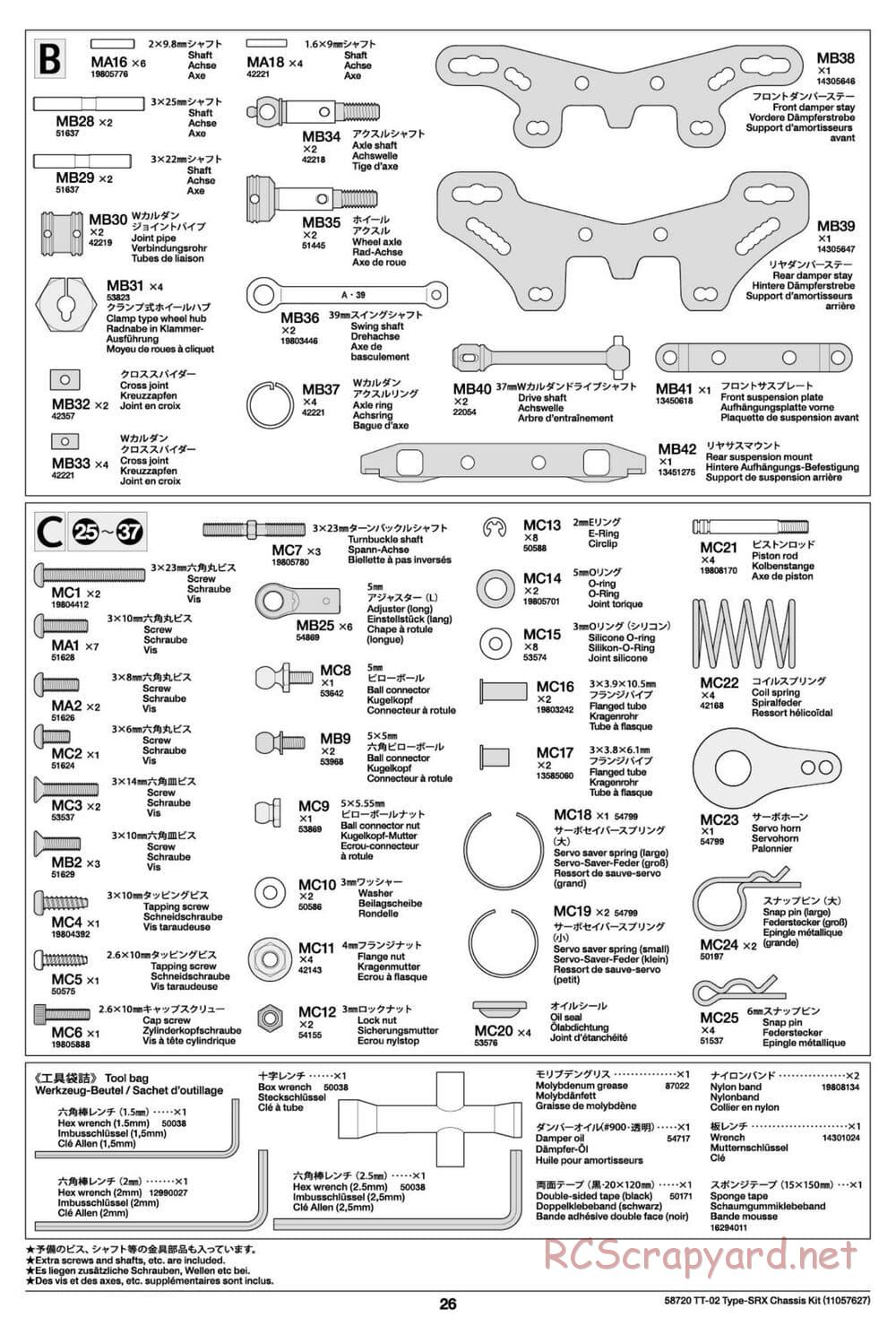 Tamiya - TT-02 Type-SRX Chassis - Manual - Page 26
