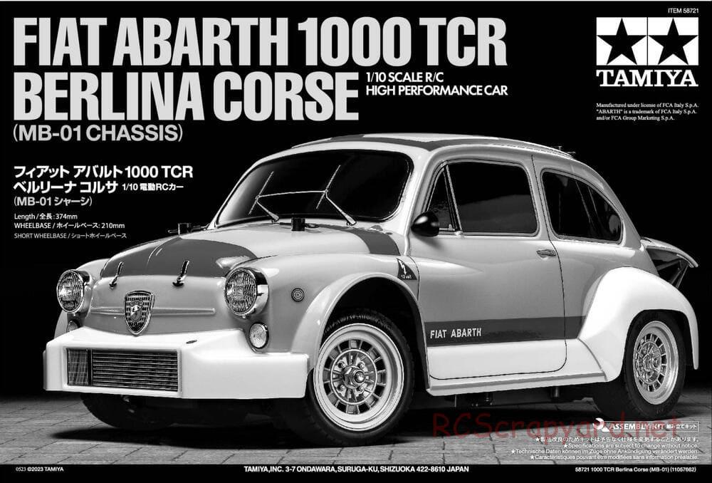 Tamiya - Fiat Abarth 1000 TCR Berlina Corsa - MB-01 Chassis - Manual - Page 1
