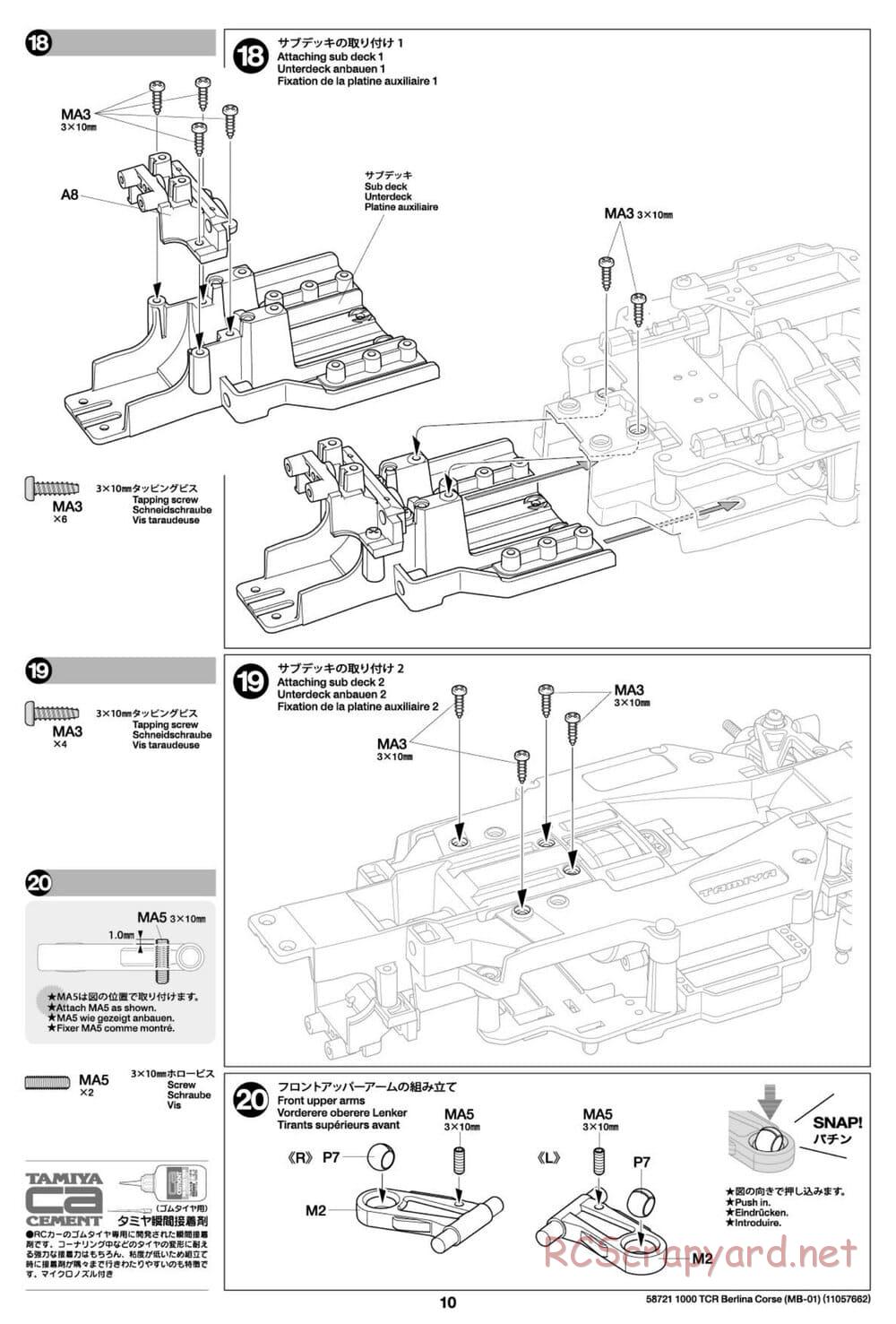 Tamiya - Fiat Abarth 1000 TCR Berlina Corsa - MB-01 Chassis - Manual - Page 10