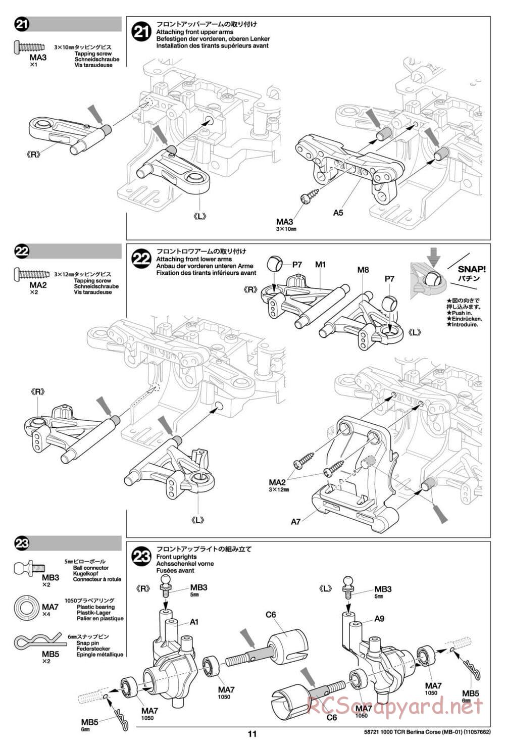 Tamiya - Fiat Abarth 1000 TCR Berlina Corsa - MB-01 Chassis - Manual - Page 11