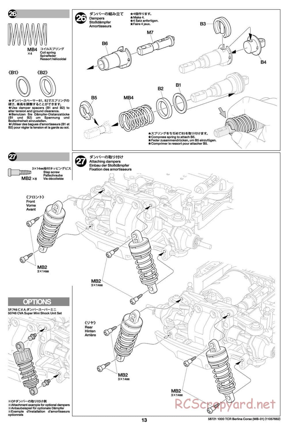 Tamiya - Fiat Abarth 1000 TCR Berlina Corsa - MB-01 Chassis - Manual - Page 13