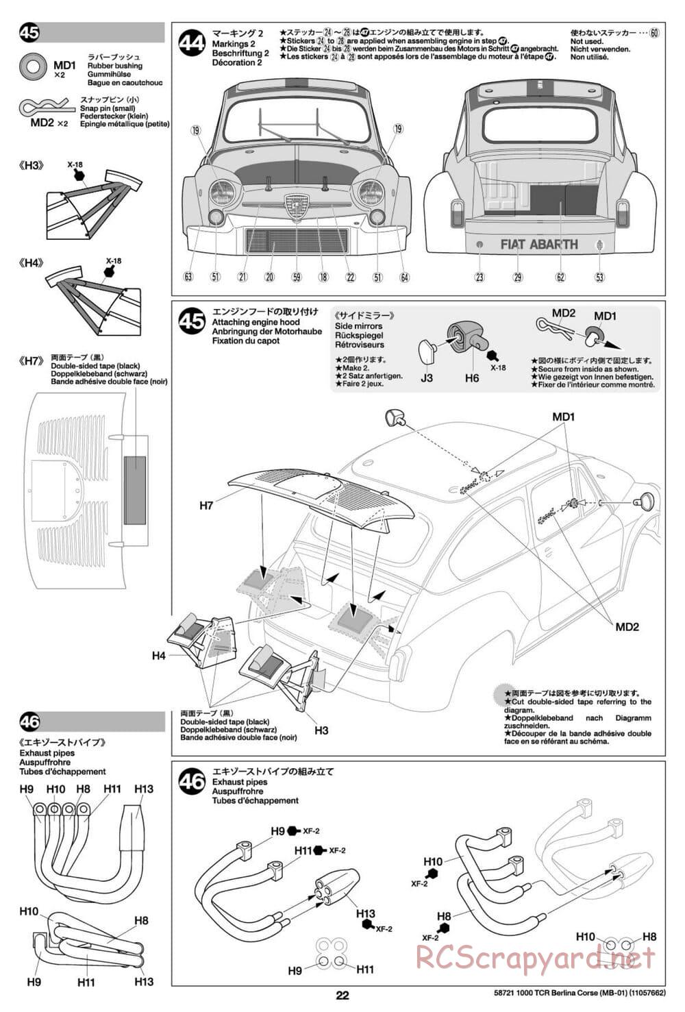 Tamiya - Fiat Abarth 1000 TCR Berlina Corsa - MB-01 Chassis - Manual - Page 22
