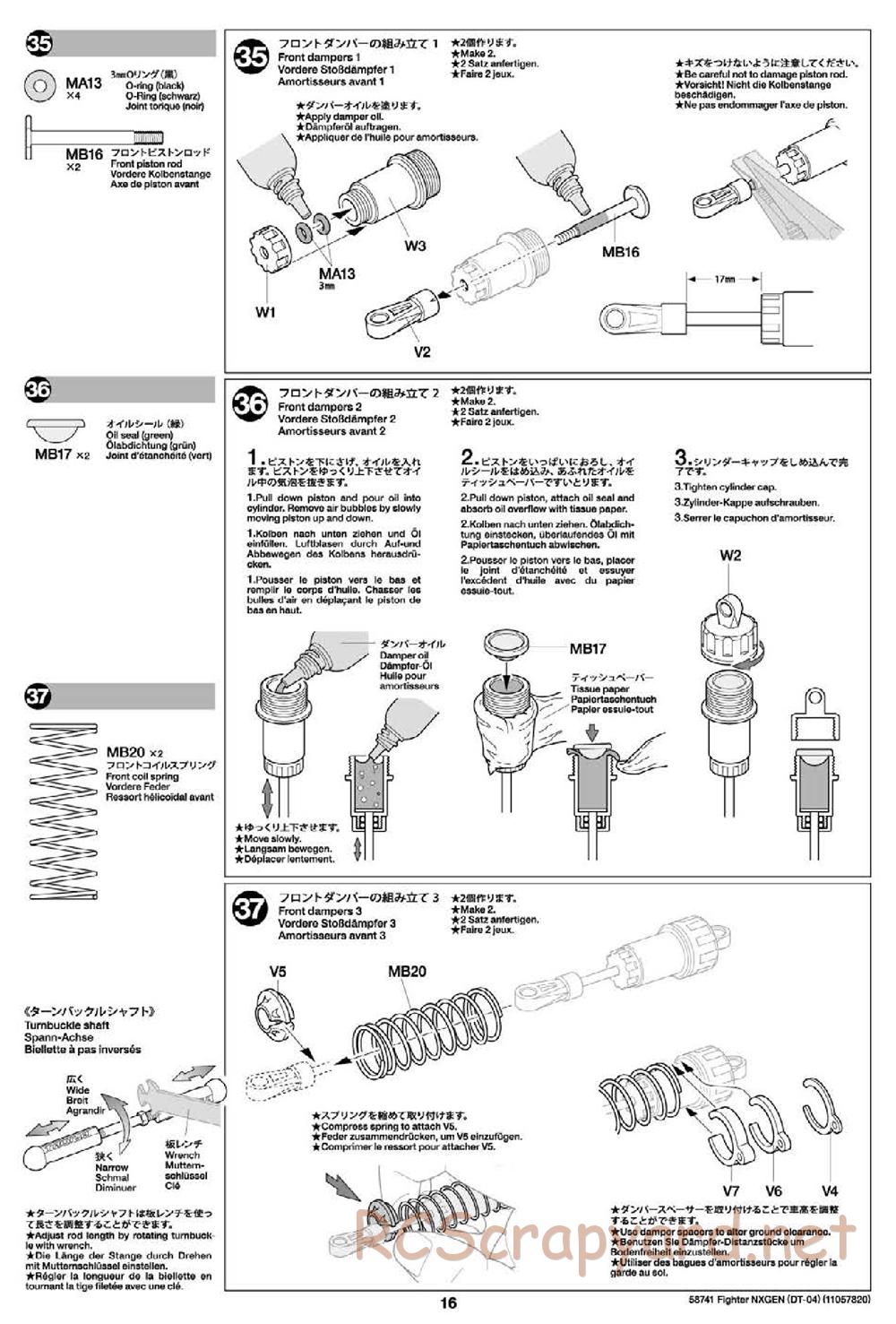 Tamiya - Fighter NexGen Buggy - DT-04 Chassis - Manual - Page 16