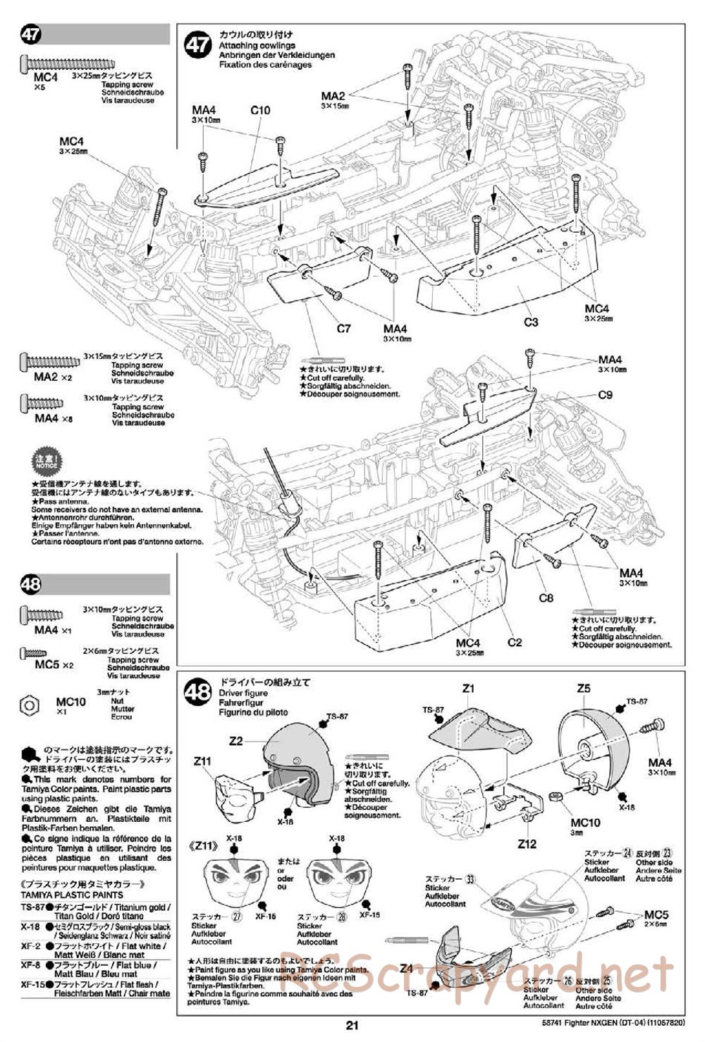 Tamiya - Fighter NexGen Buggy - DT-04 Chassis - Manual - Page 21