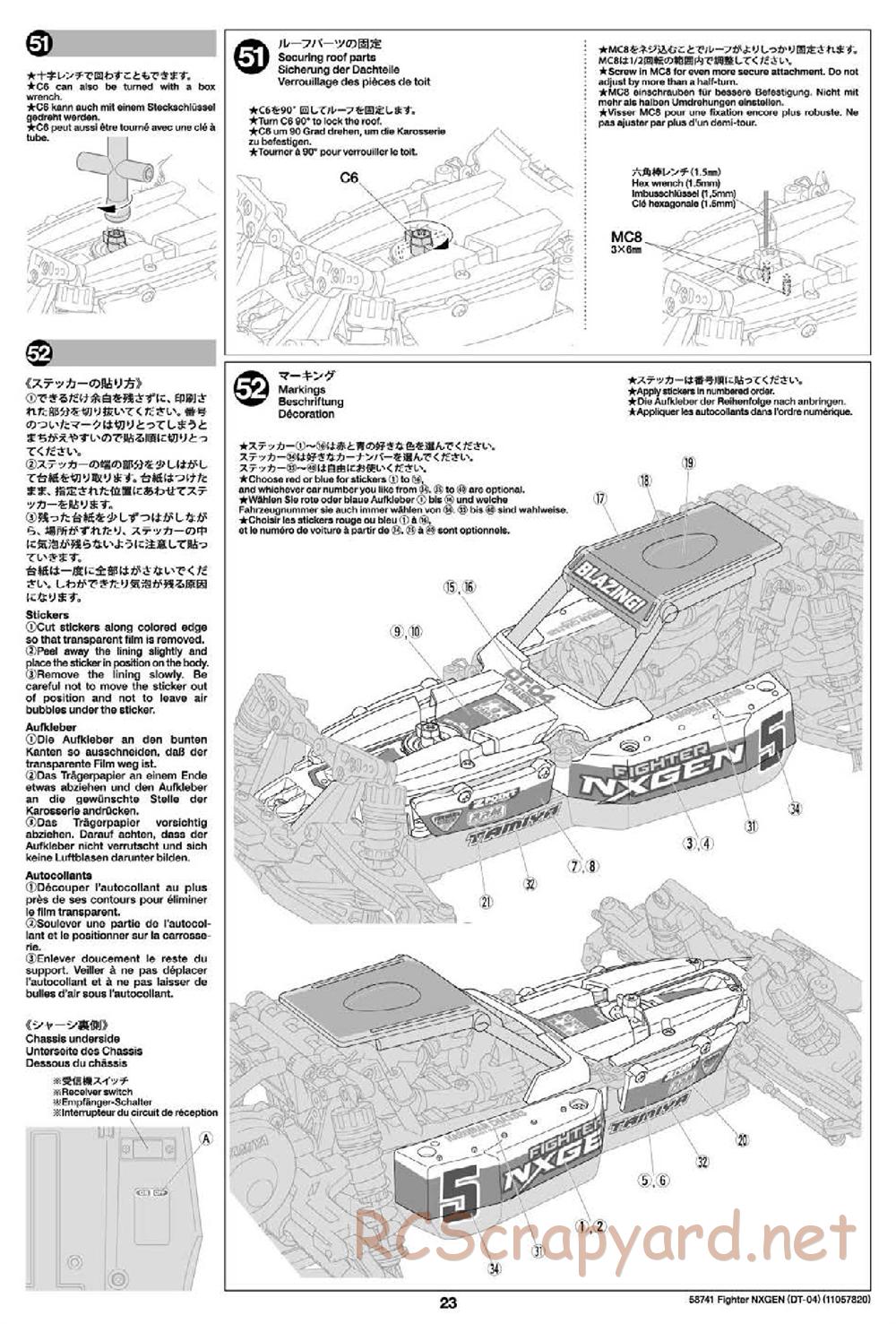 Tamiya - Fighter NexGen Buggy - DT-04 Chassis - Manual - Page 23