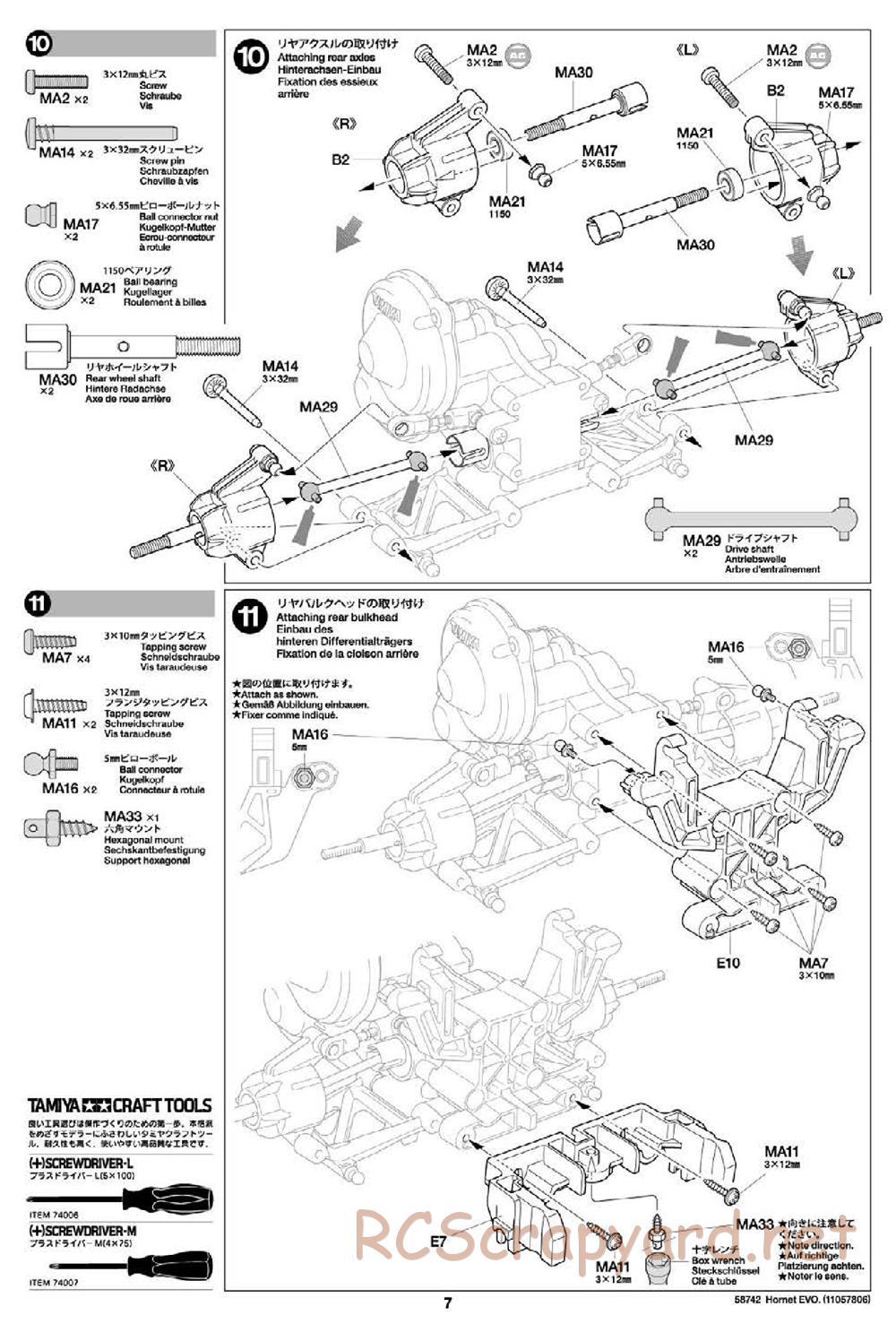 Tamiya - Hornet Evo Chassis - Manual - Page 7