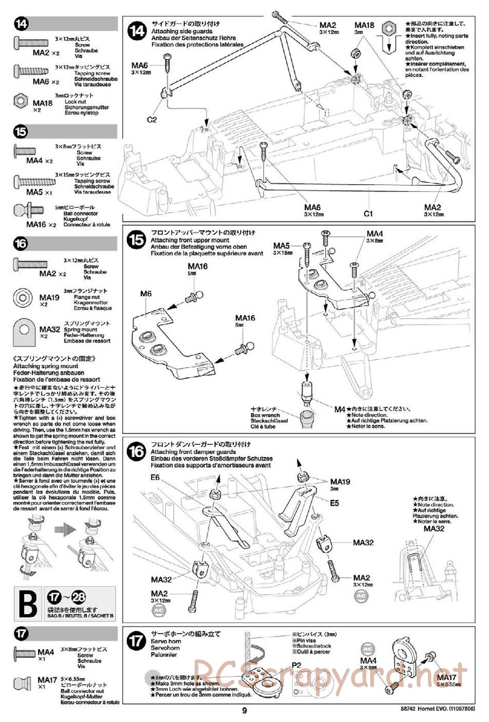 Tamiya - Hornet Evo Chassis - Manual - Page 9
