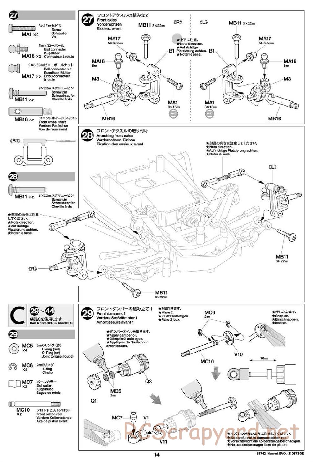 Tamiya - Hornet Evo Chassis - Manual - Page 14