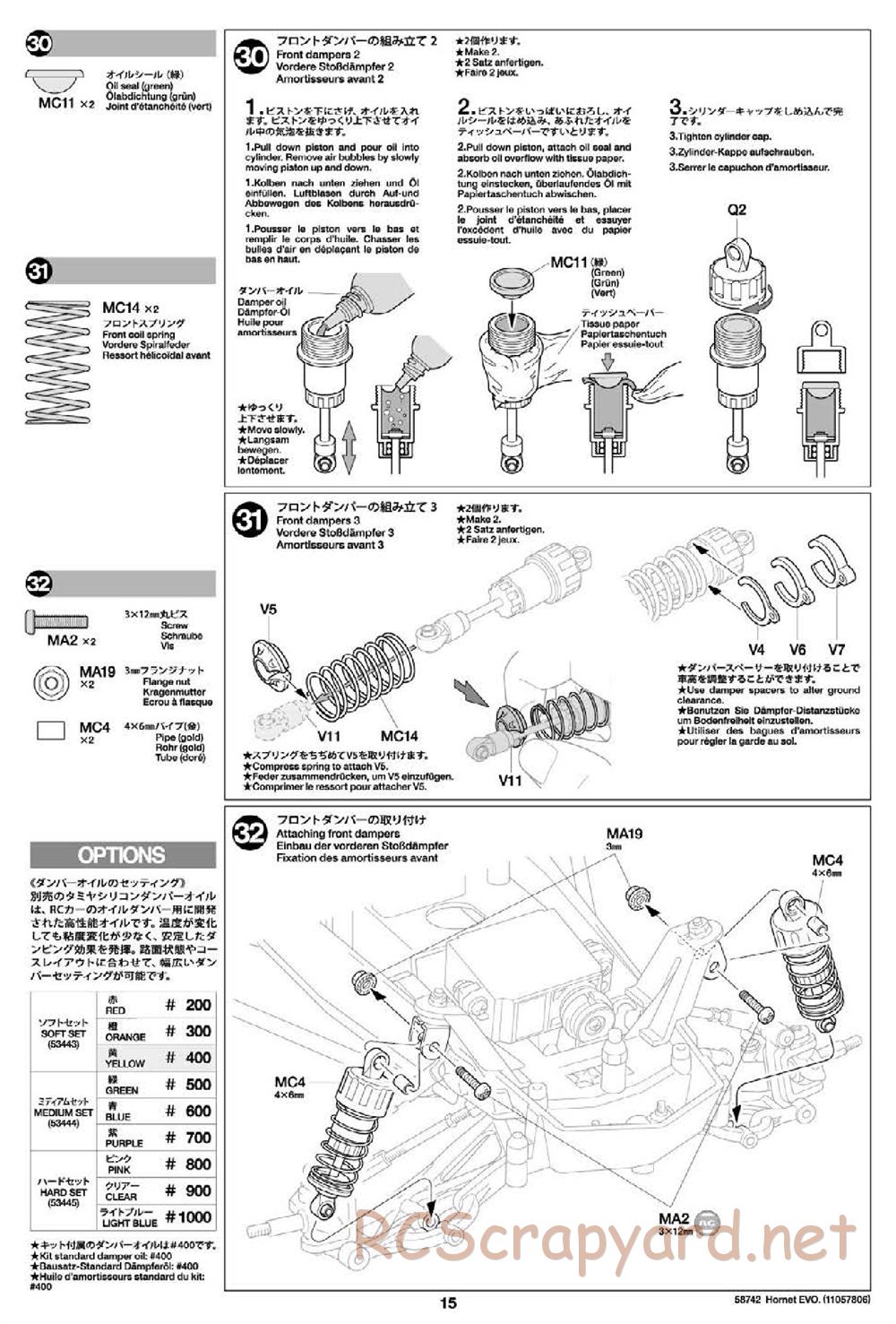 Tamiya - Hornet Evo Chassis - Manual - Page 15