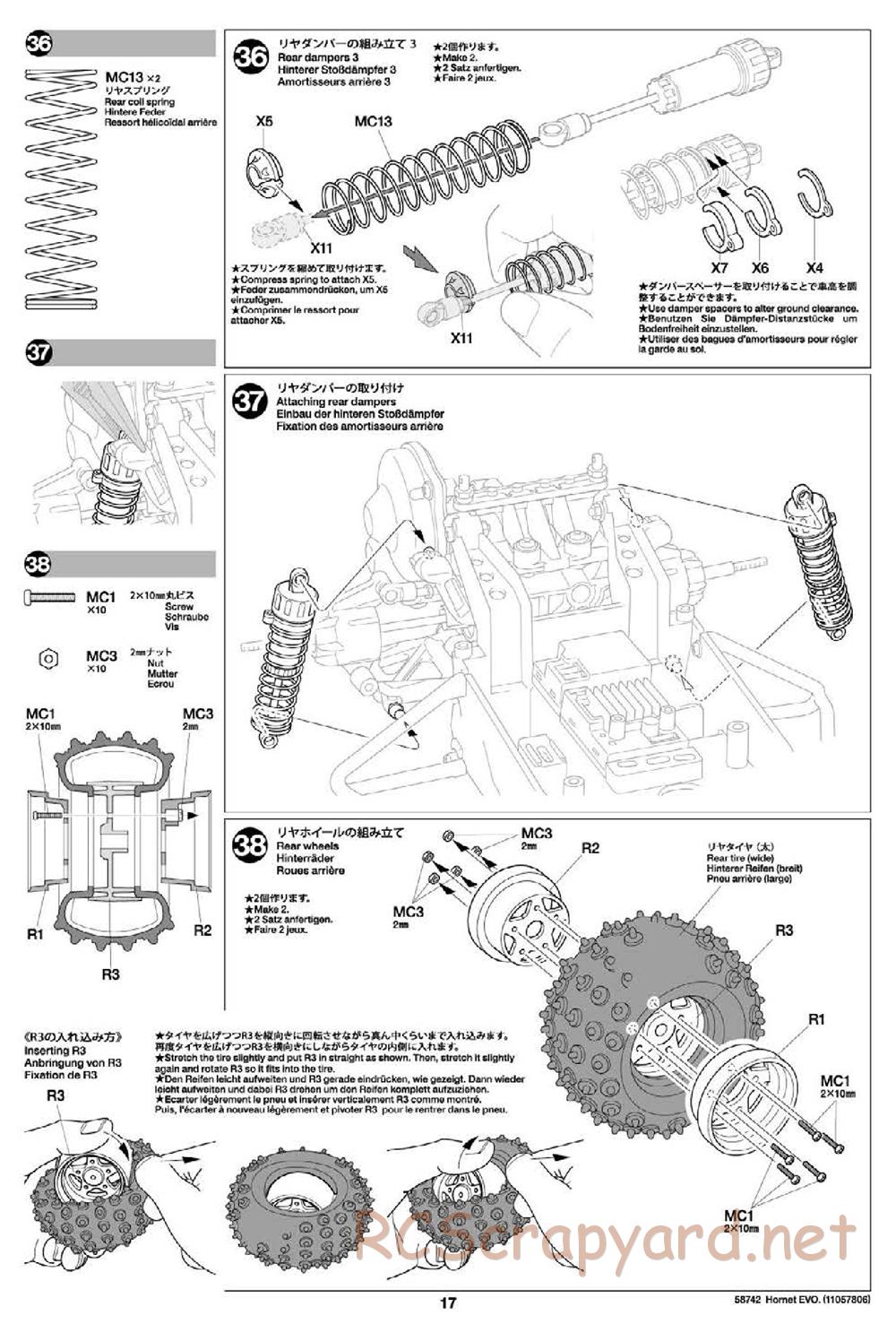 Tamiya - Hornet Evo Chassis - Manual - Page 17
