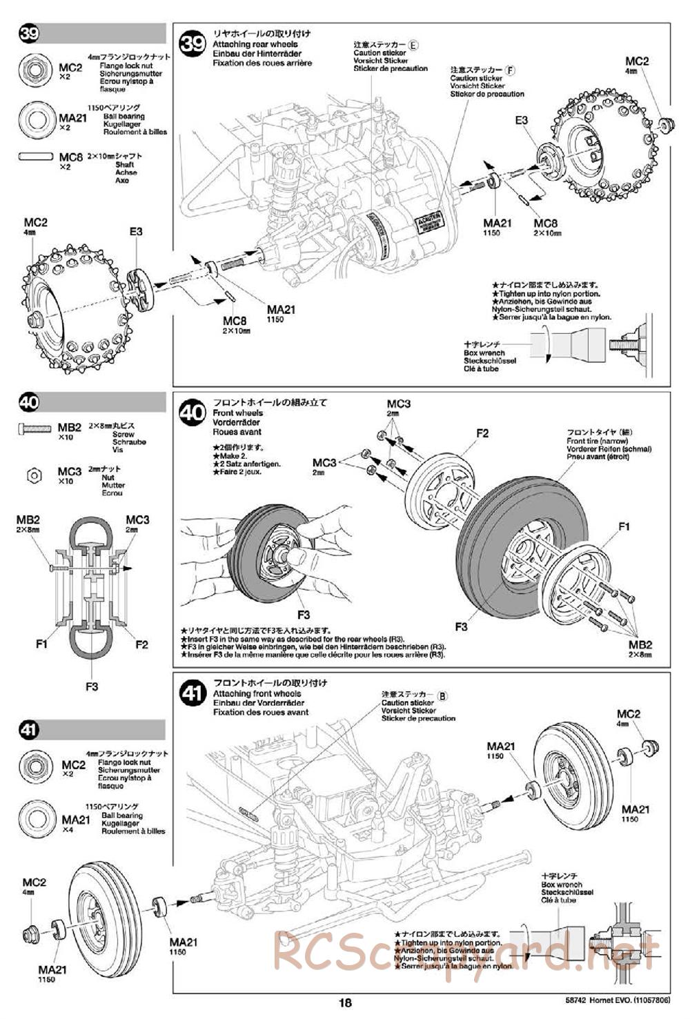 Tamiya - Hornet Evo Chassis - Manual - Page 18