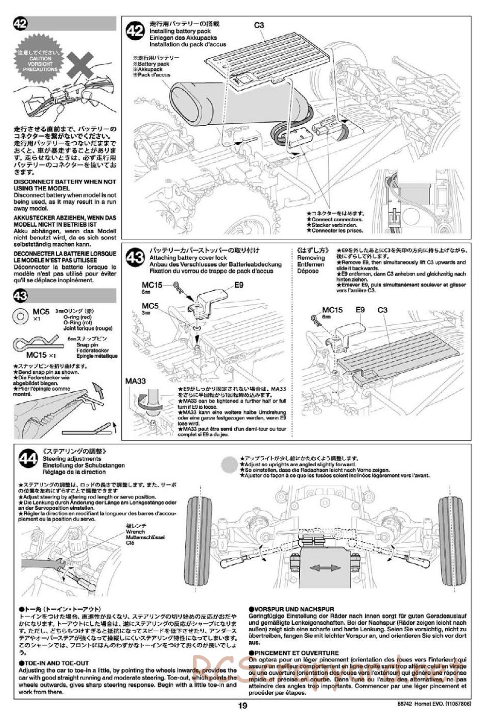 Tamiya - Hornet Evo Chassis - Manual - Page 19